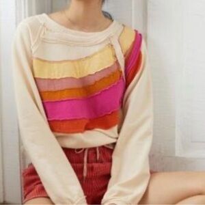 Like new daily practice by anthropologie spirited rainbow pullover